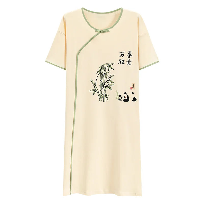 Vintage Print Cotton Nightdress