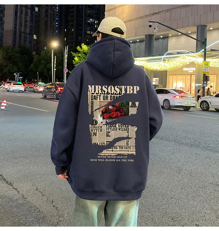 Oversized Letter Print Hoodie