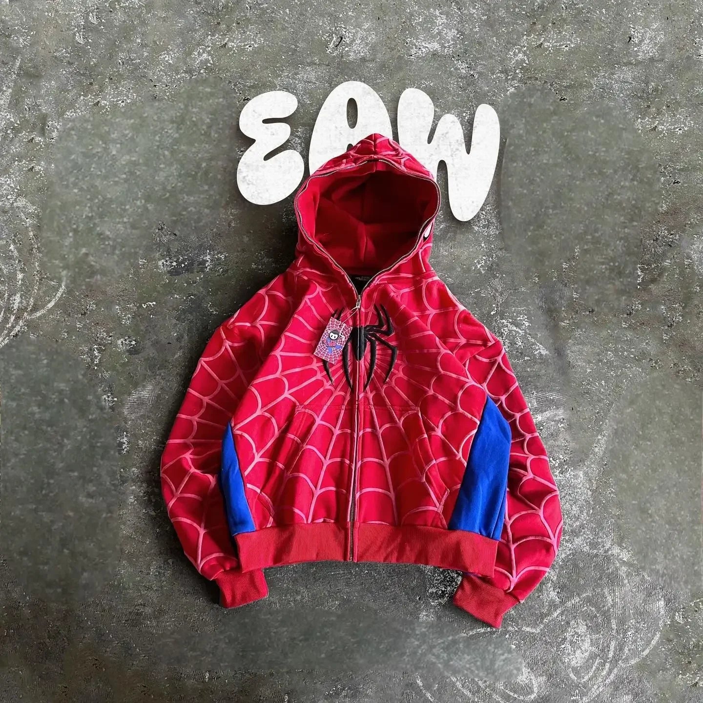 Y2K Spider 3D Zip Hoodie