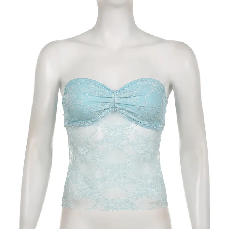 Sheer Lace Tube Top