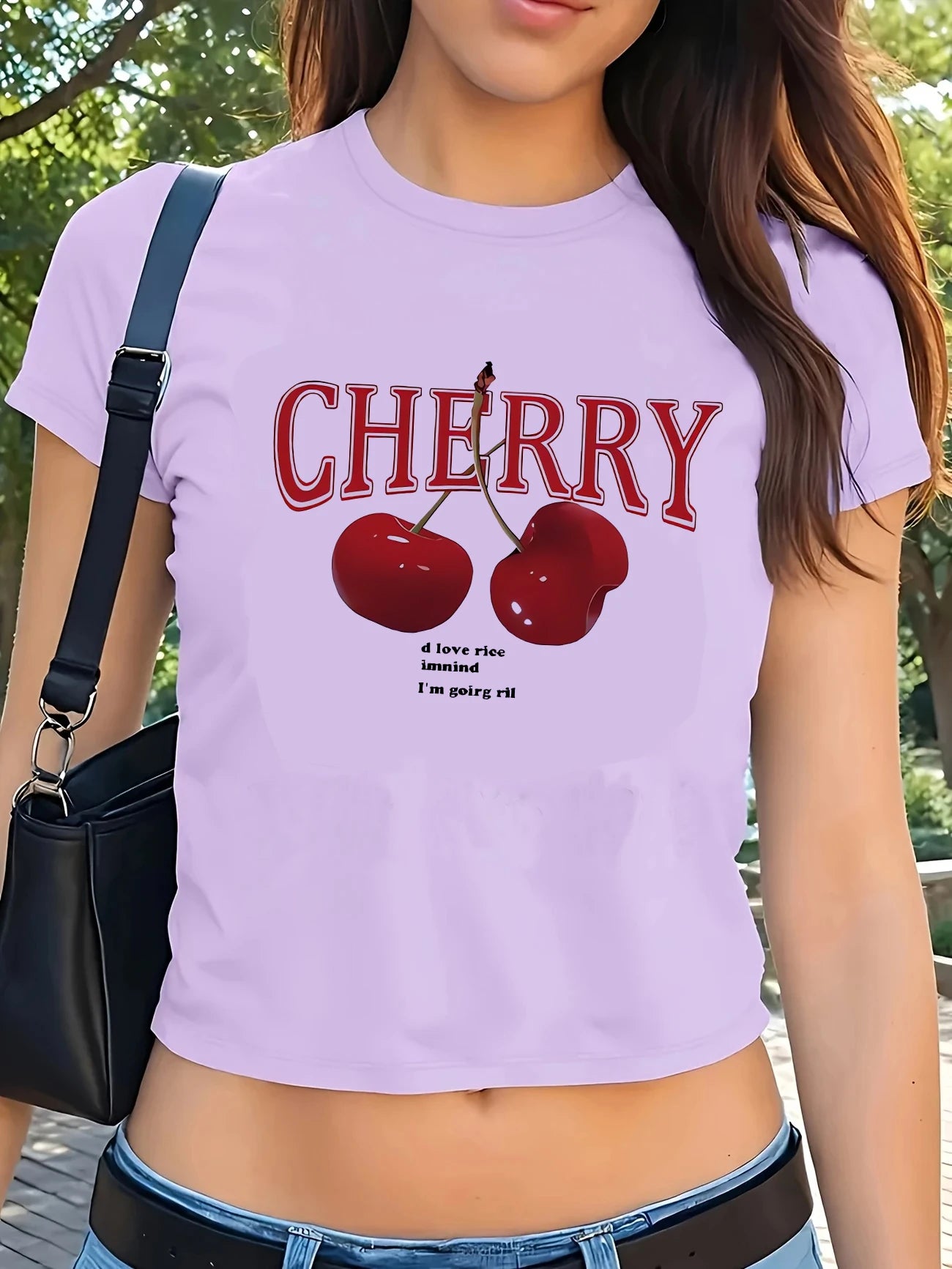 Cherry Print Crop Top