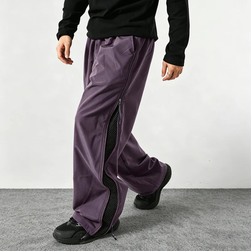 Side-Zip Mesh Parachute Pants