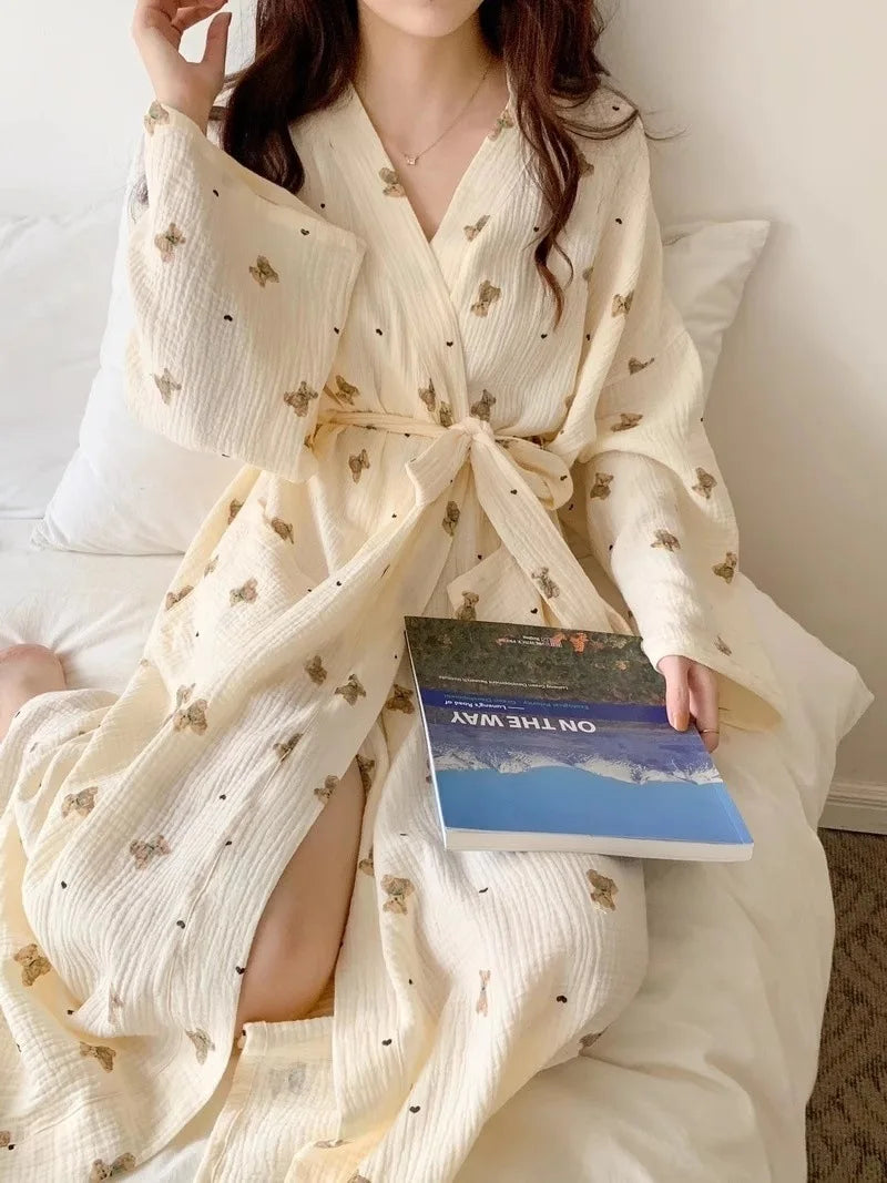 Cherry Bear Morning Robe