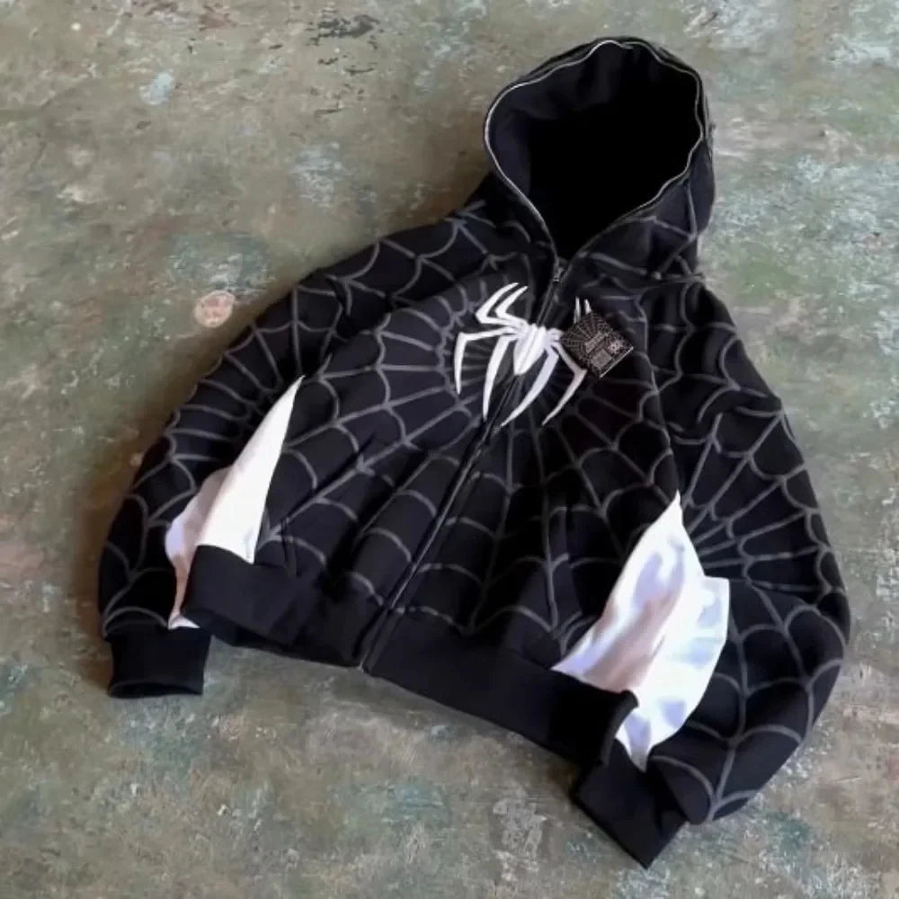 Y2K Spider 3D Zip Hoodie