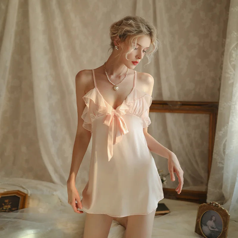 White Lace Long Nightdress