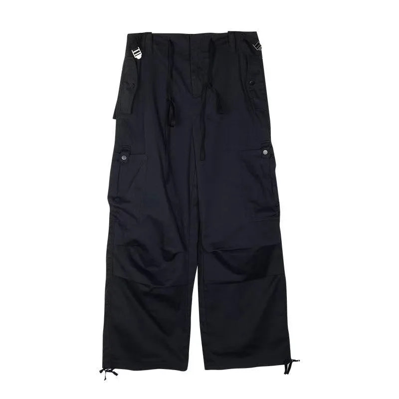 Retro Green Wide-Leg Cargo Pants