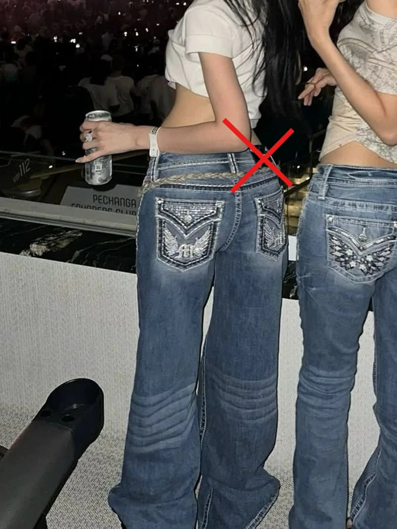 Y2K Blue Washed Cargo Jeans