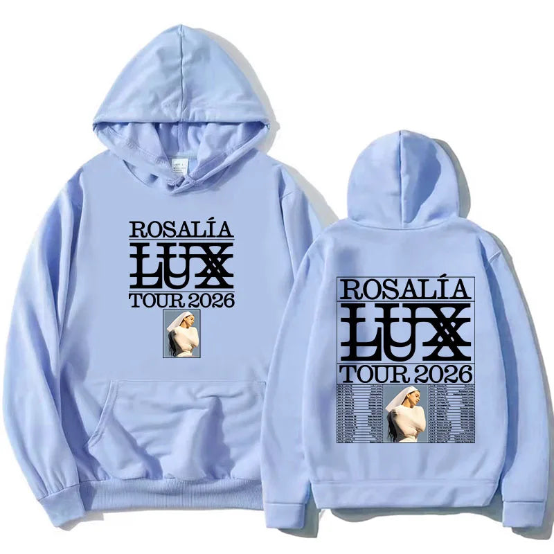 Rosalía Rosalia LUX Tour 2026 Hoodies Fashion Long Sleeve Loose Winter Sweatshirts Fleece Hooded Unisex Streetwear Print Clothes