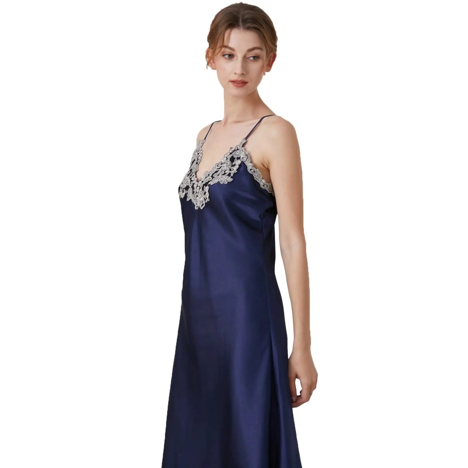 Lace Panel Long Nightgown
