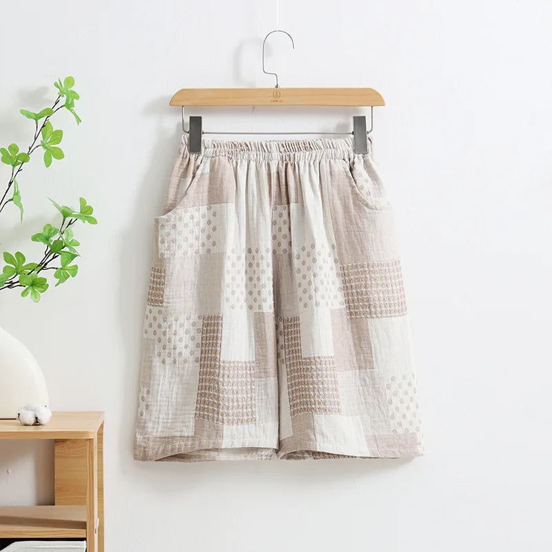 Retro Jacquard Pajama Shorts