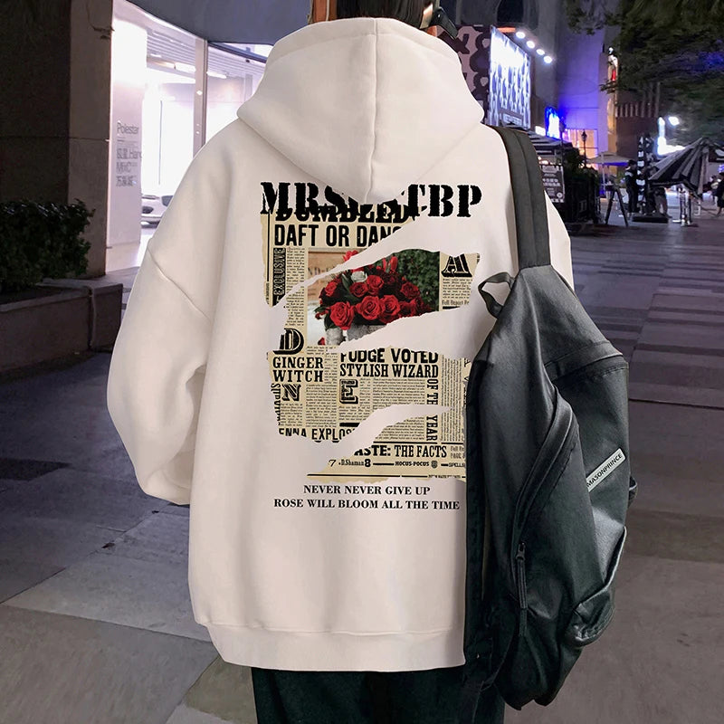 Oversized Letter Print Hoodie