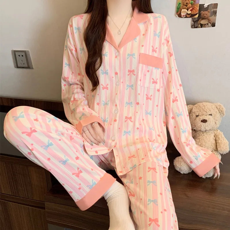 Butterfly Print Pajama Set