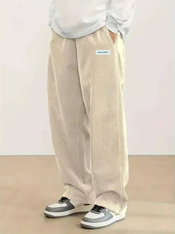 Corduroy Multi-Pocket Straight Pants