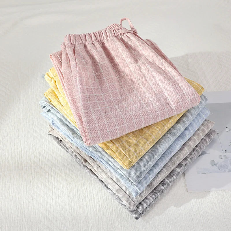Plaid Cotton Pajama Pants