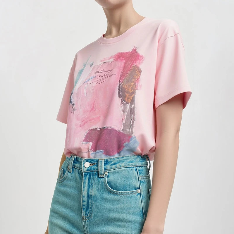 Cotton Drop-Shoulder Graphic Tee
