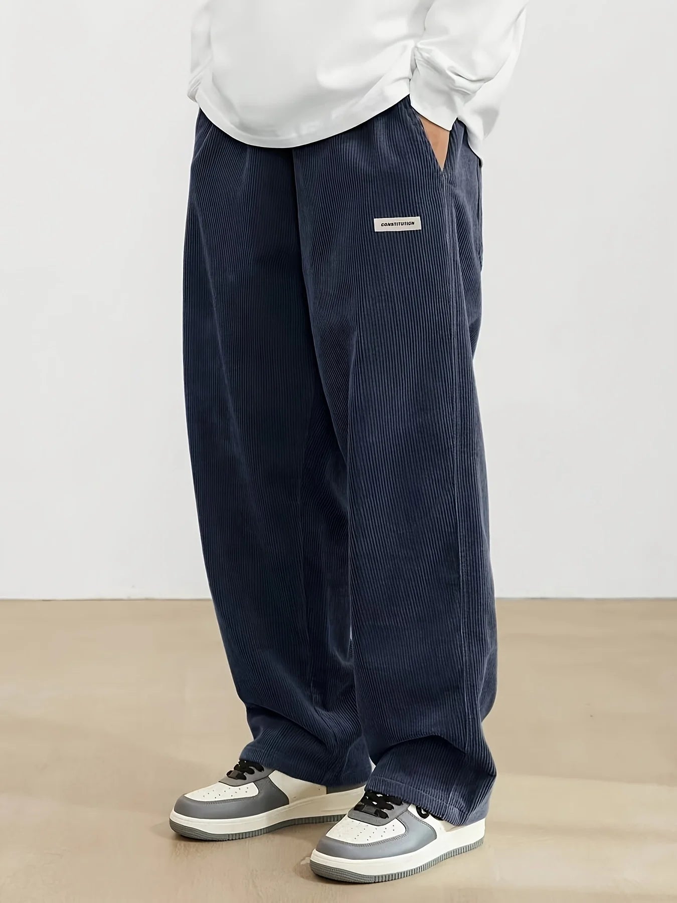 Corduroy Multi-Pocket Straight Pants