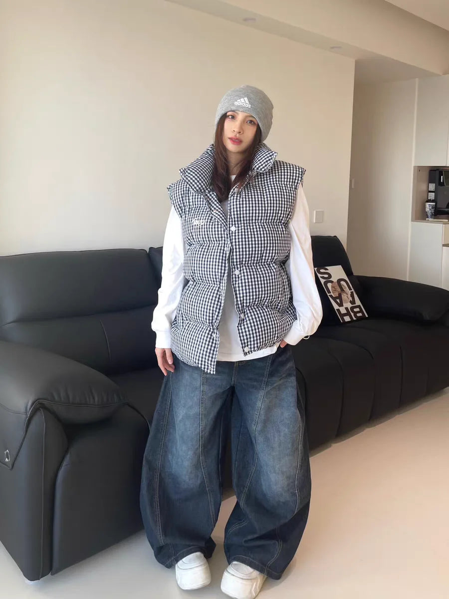 Washed Blue Baggy Cargo Jeans