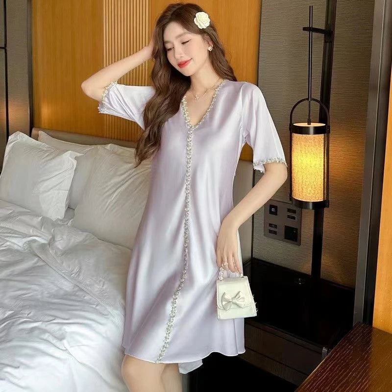 Plus Size Satin Nightgown