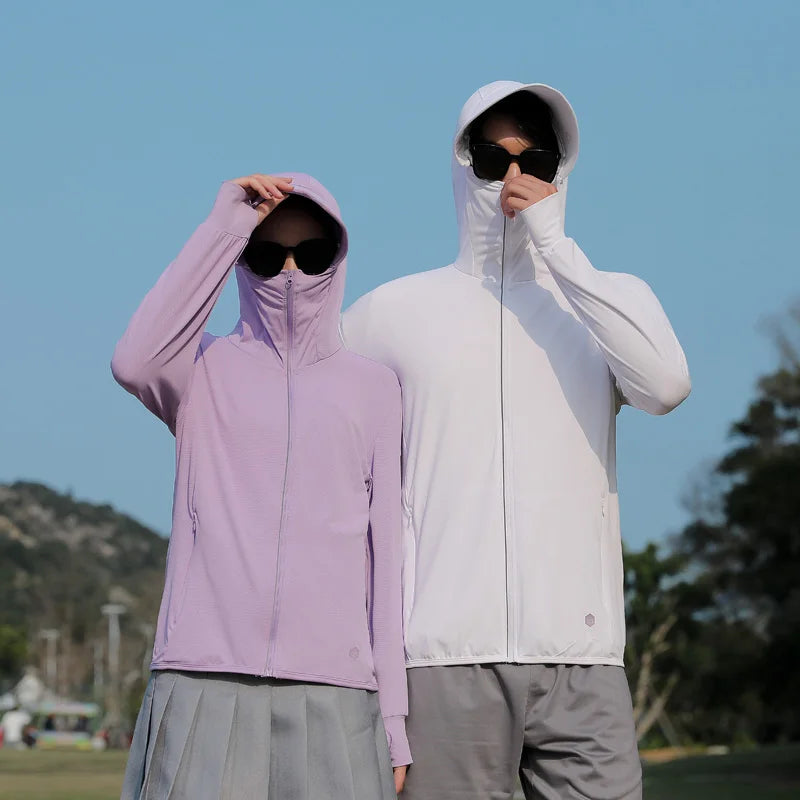 Outdoor UPF 50+ Men Women Hiking Sunscreen Jackets Summer Sun Protection Quick Dry Coat Unisex Camping Trekking Climbing Clothes