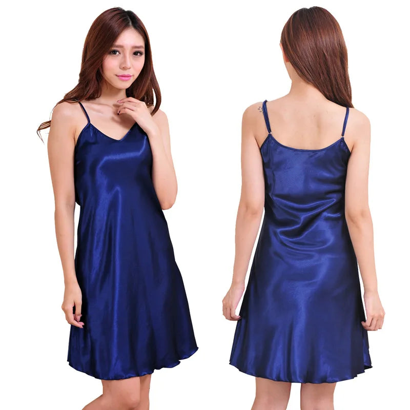 Oversized Satin Strap Nightgown