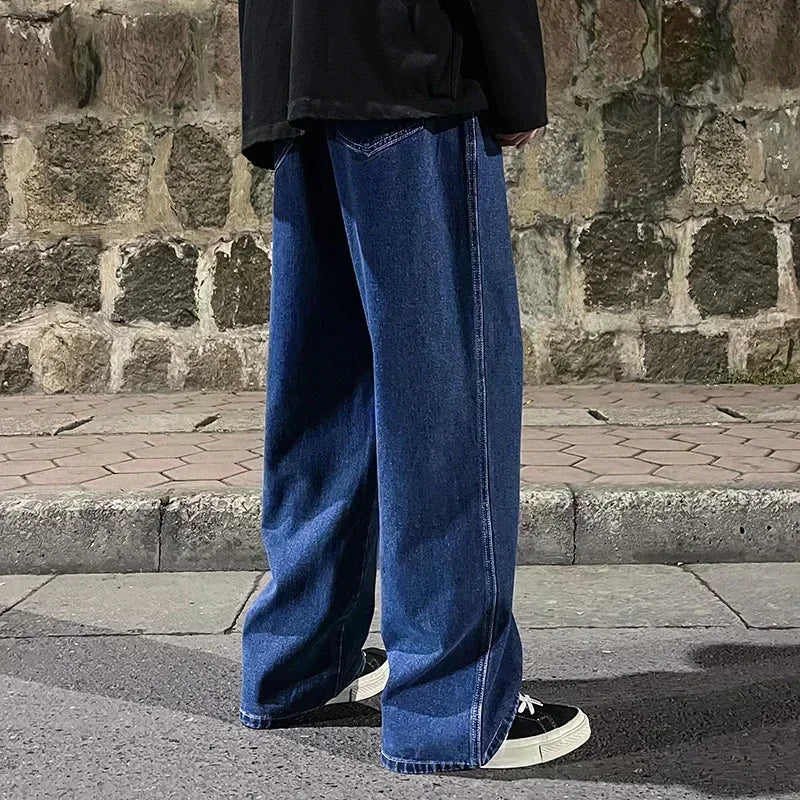 Black Light-Blue Wide-Leg Jeans