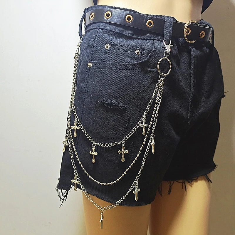 Punk Skull Chain Keychain