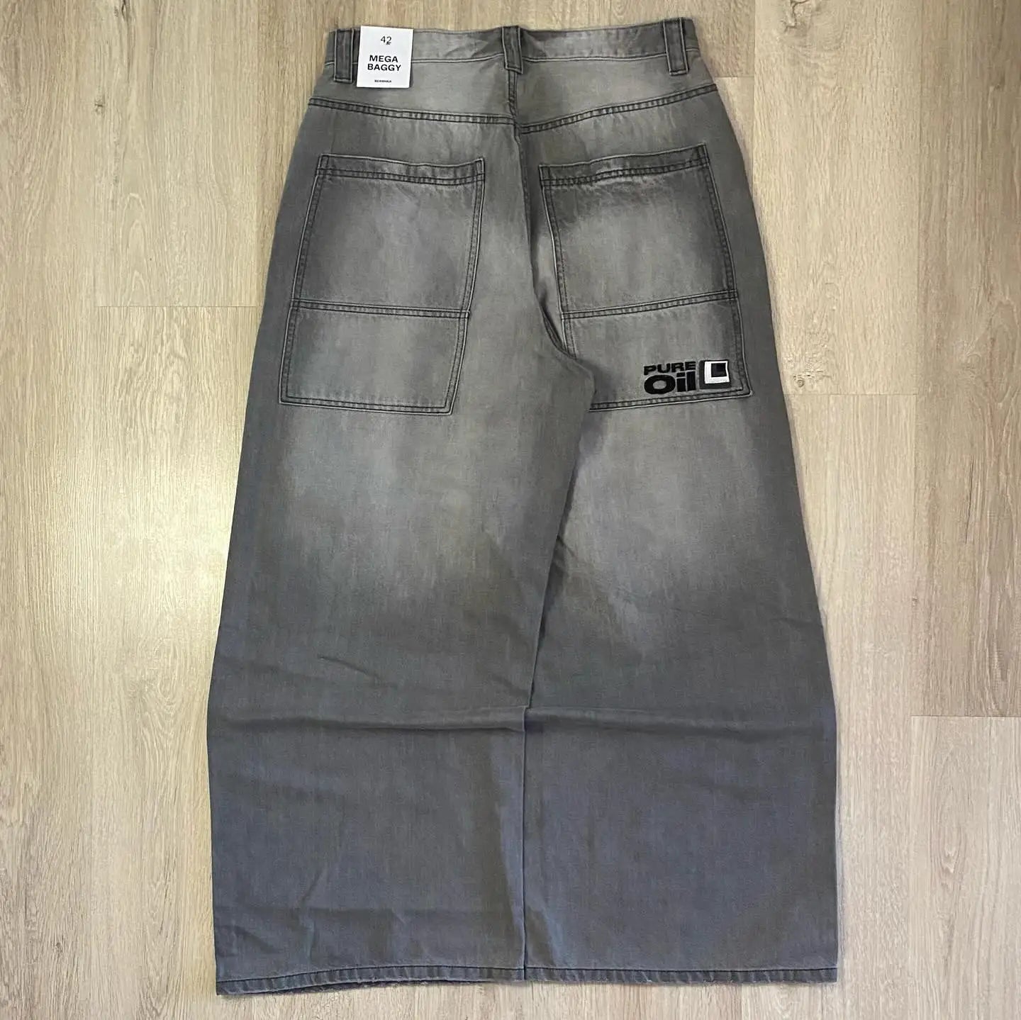Washed Multi-Pocket Baggy Jeans