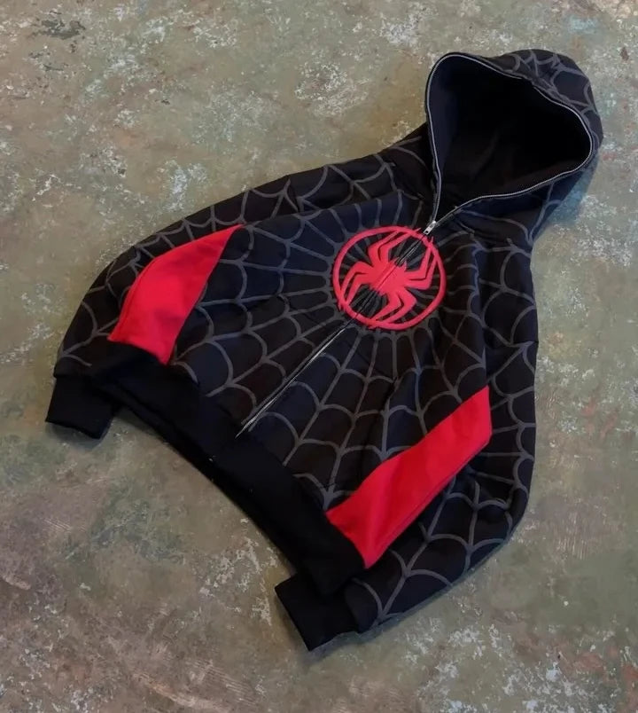 Y2K Spider 3D Zip Hoodie