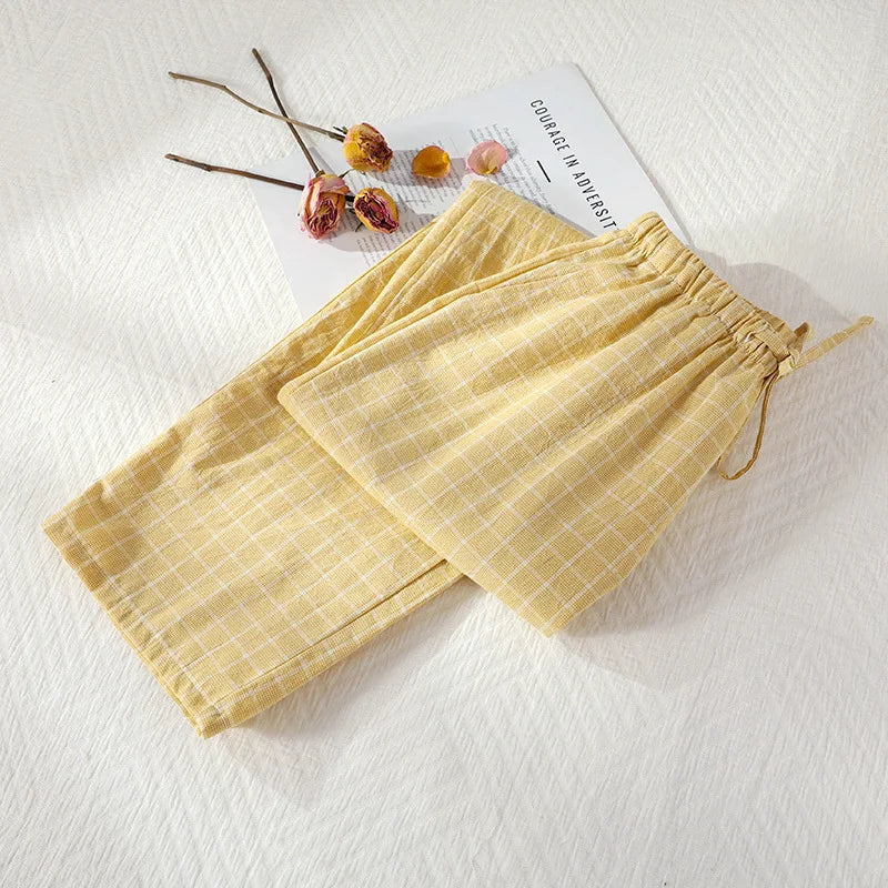 Plaid Cotton Pajama Pants