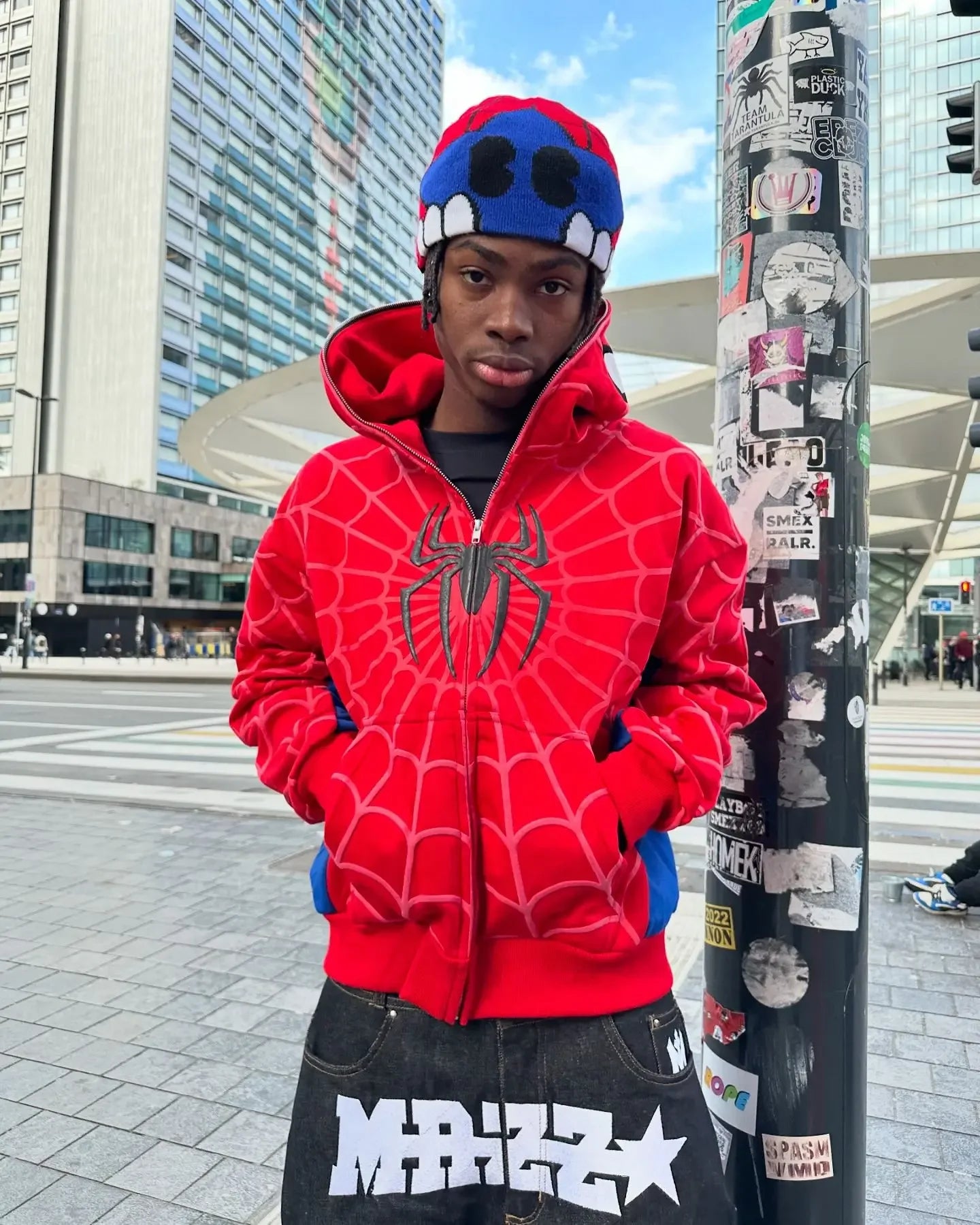 Y2K Spider 3D Zip Hoodie