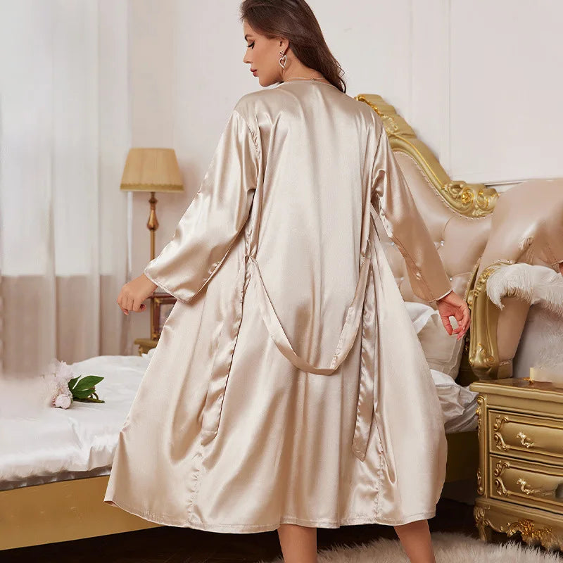 Satin Robe Pajama Set