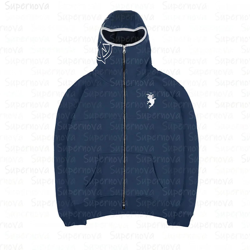 Vintage Pattern Zip Hoodie
