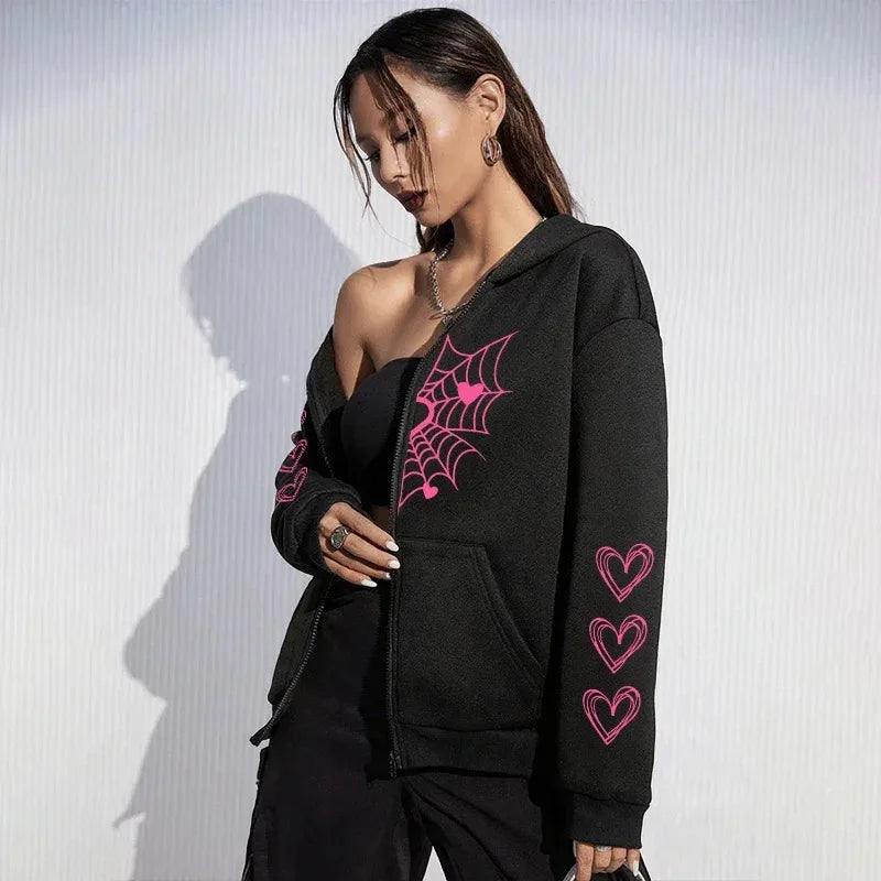 Spider Web Heart Hoodie