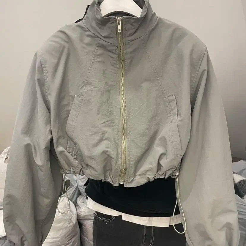 Vintage Cropped Windbreaker Jacket