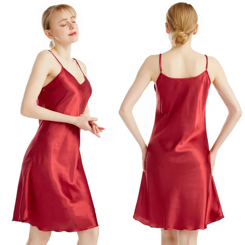 Oversized Satin Strap Nightgown
