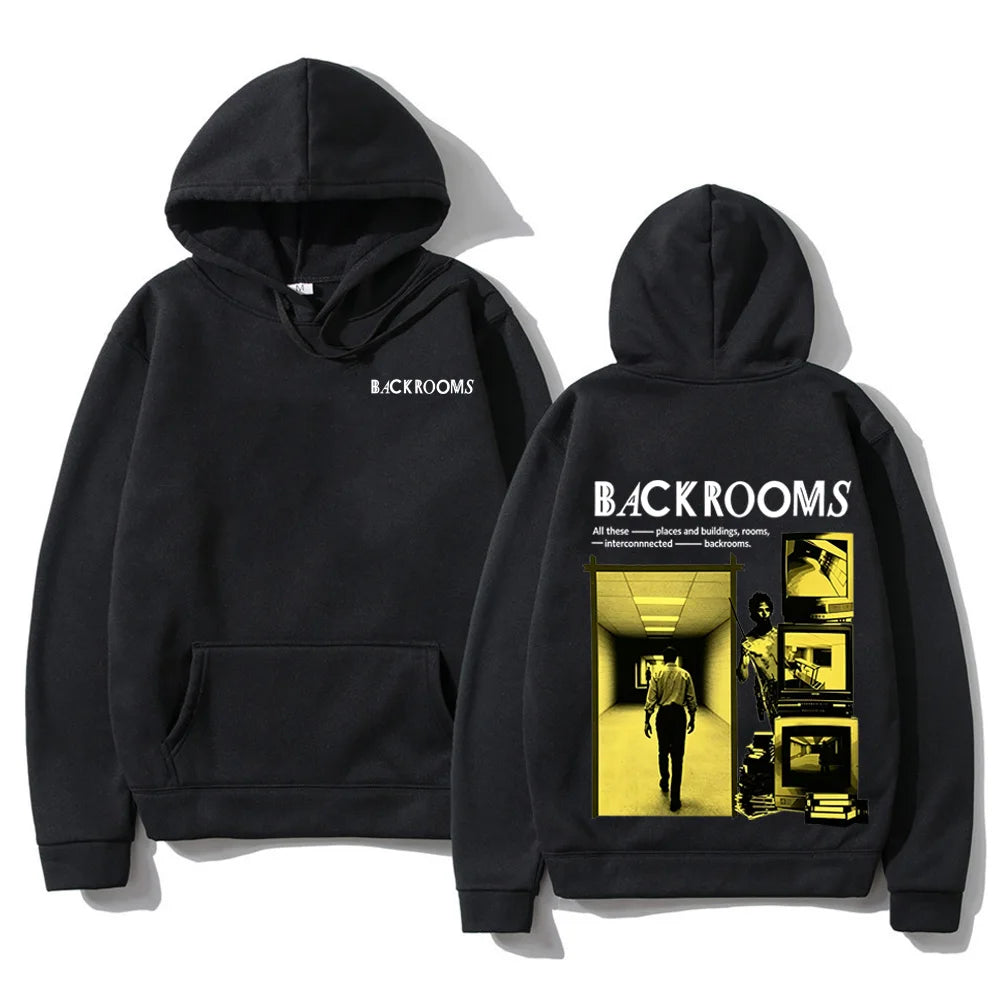 Movie Backrooms Design Graphic Hoodies Unisex High Street Sweatshirts Pullovers Fashion Personality Aesthetic Streetwear Clothes