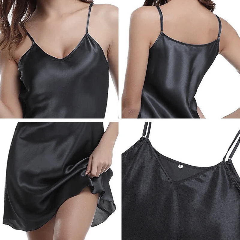 Oversized Satin Strap Nightgown