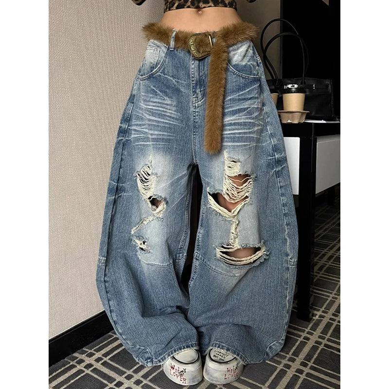 Y2K Ripped Baggy Jeans