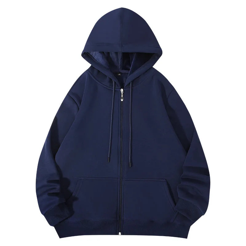 Black Oversized Zip Hoodie