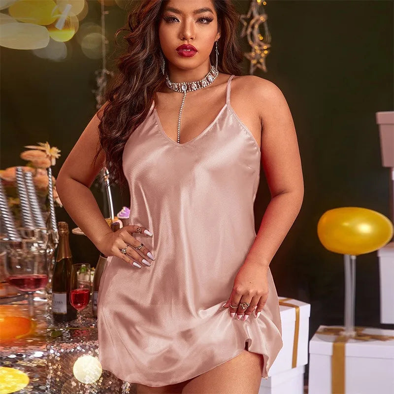 Backless Satin Camisole Nightgown
