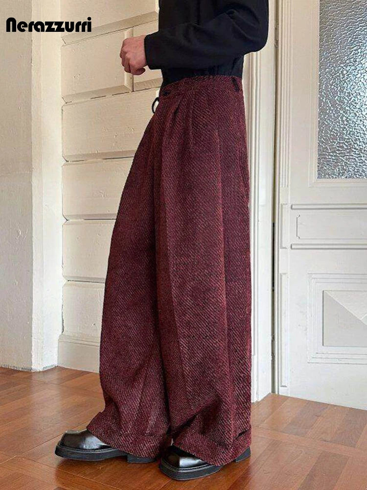 Velvet Wide-Leg Trousers