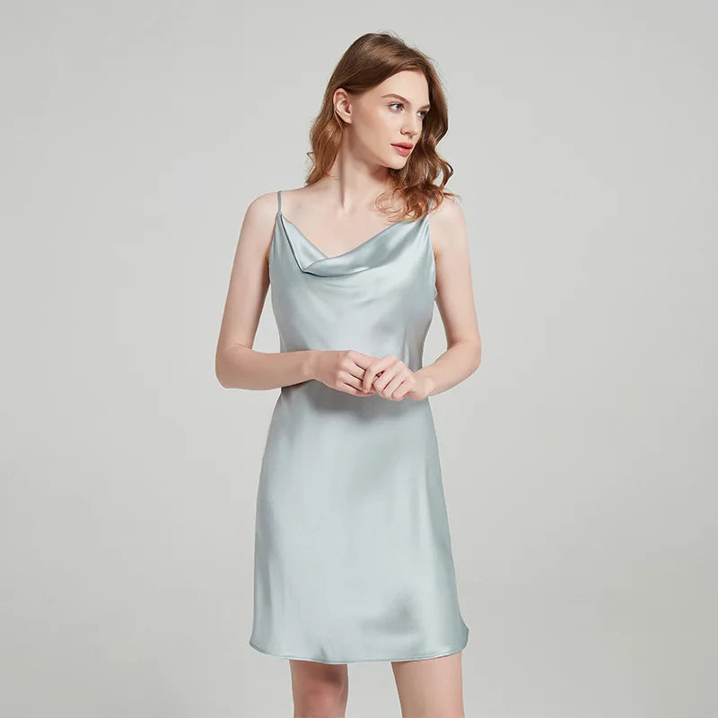 Black Silk Bias Nightgown