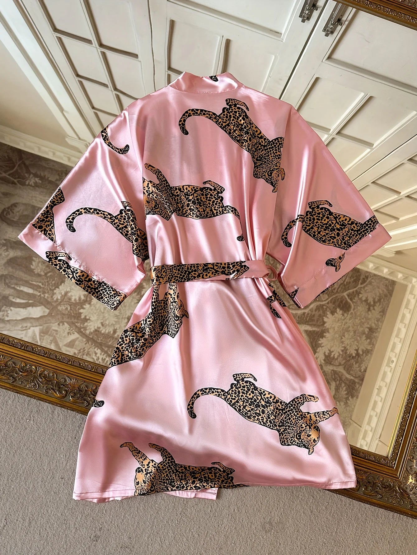Floral Satin Kimono Robe