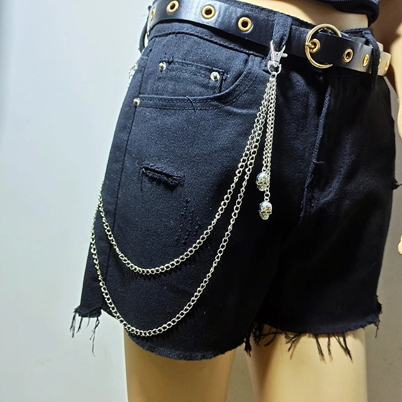 Punk Skull Chain Keychain