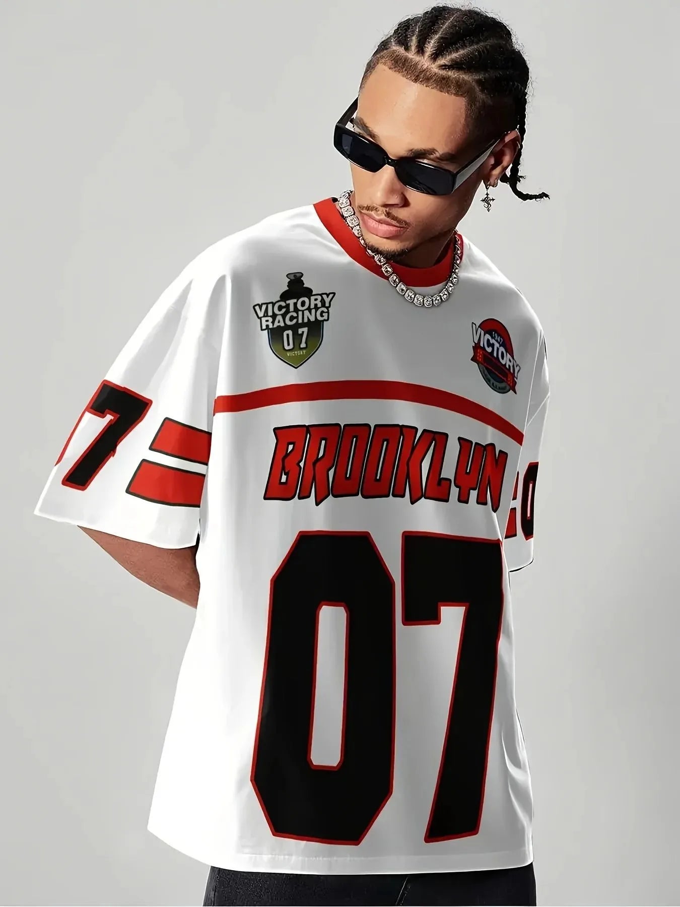 Men's fashionable, casual, comfortable, breathable round neck T-shirt digital 07 printed pattern outdoor sports training top