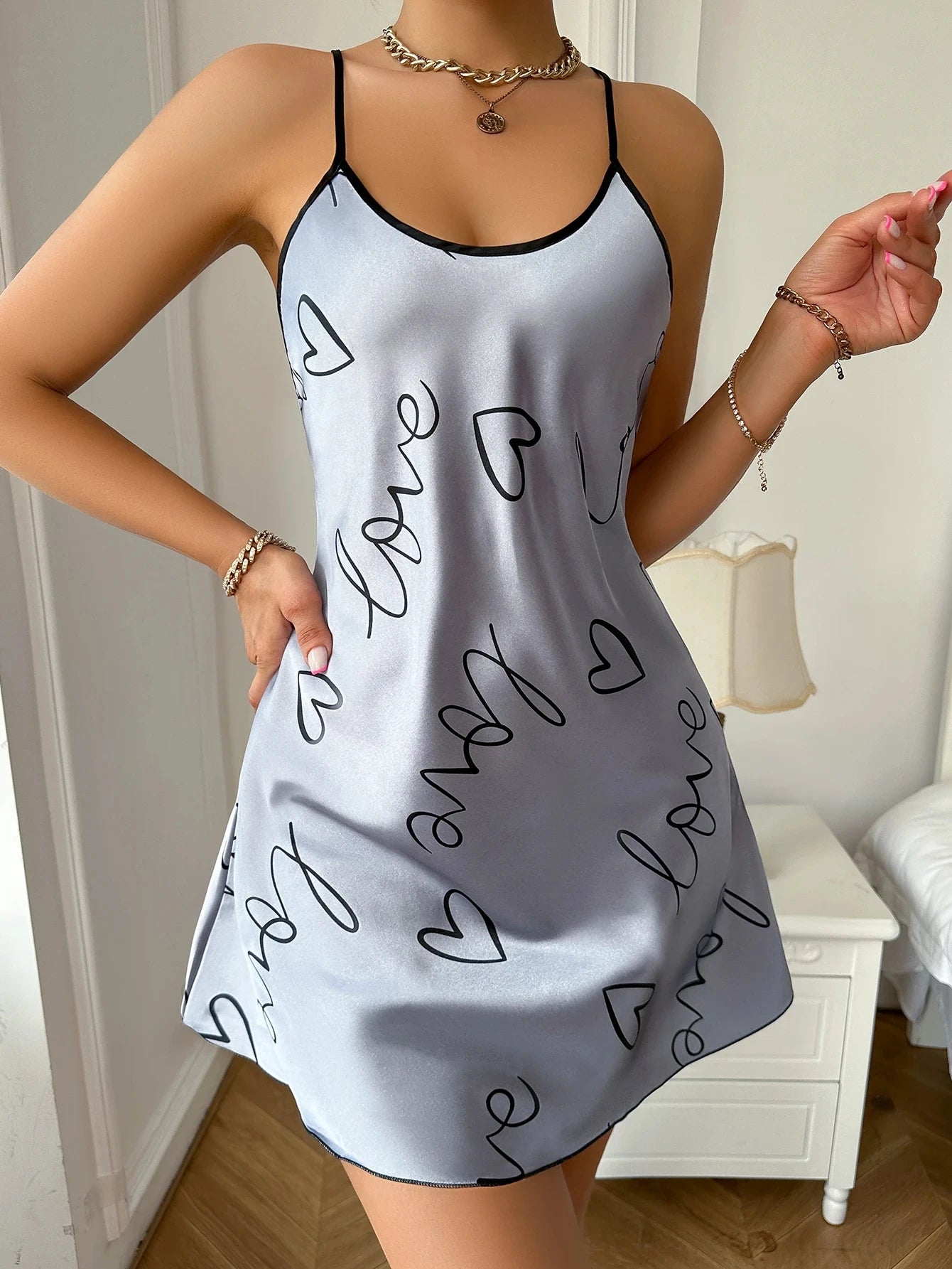 Heart Print Sleep Dress