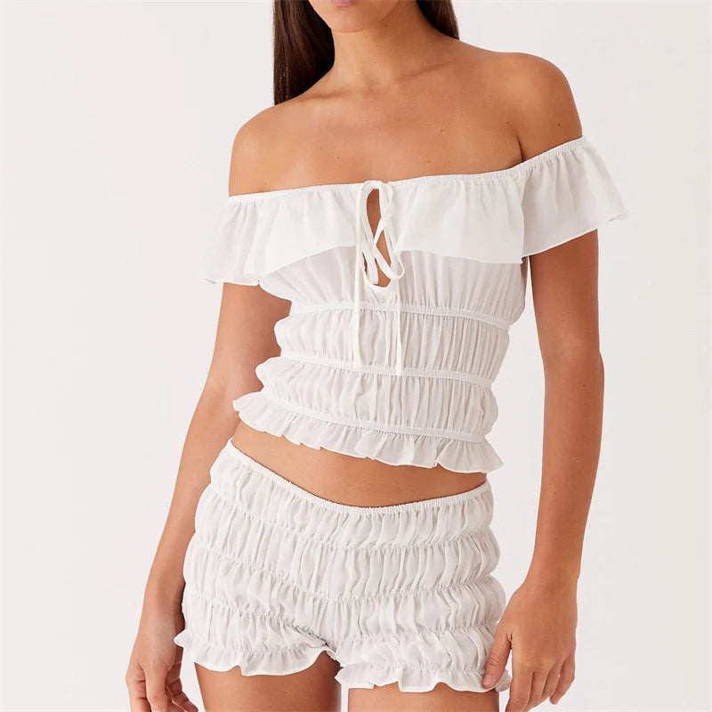Ruffle Plaid Sleep Bottoms