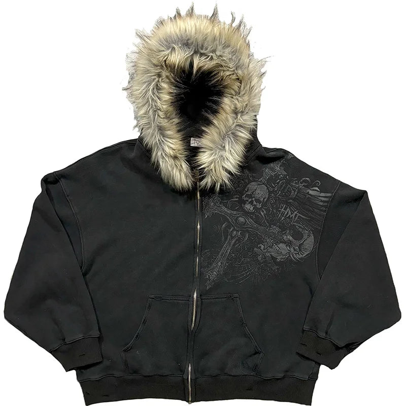 Y2K Faux Fur Hoodie