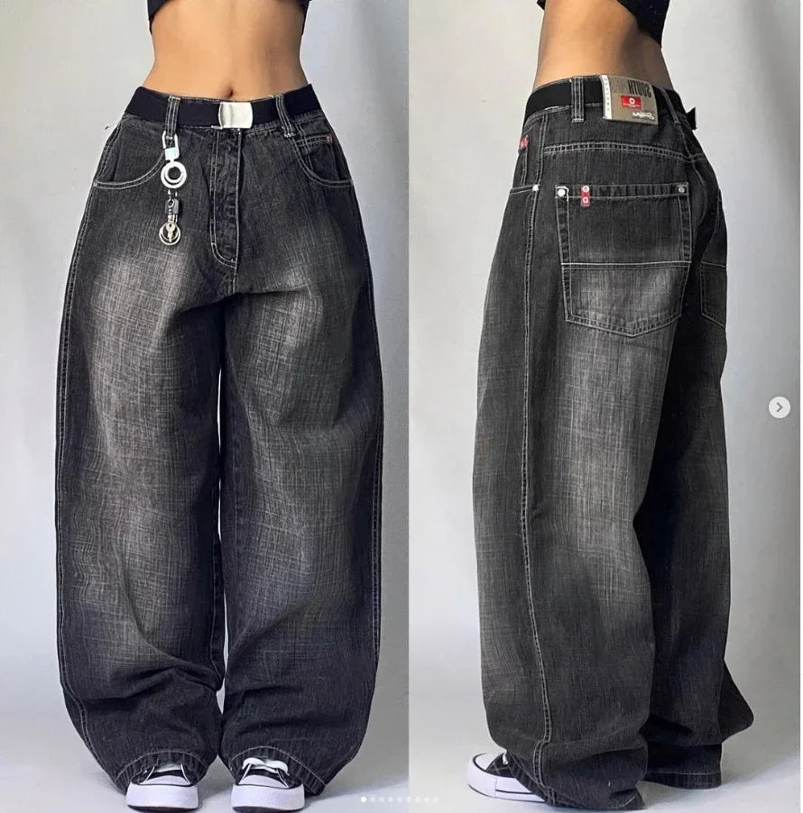 Washed Multi-Pocket Baggy Jeans