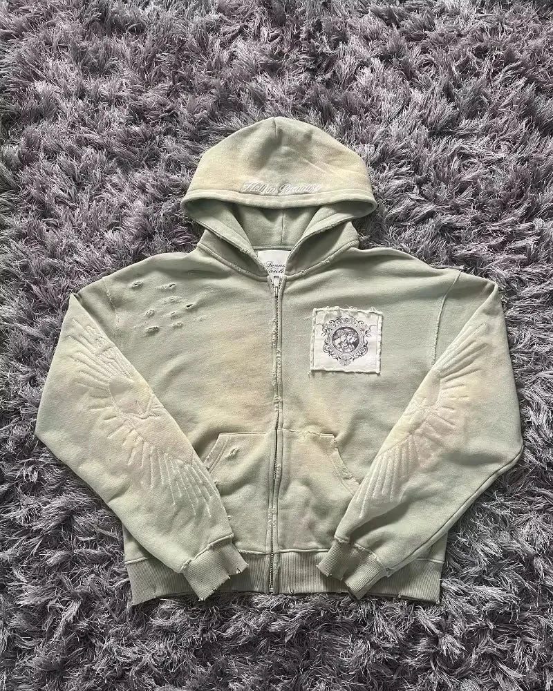 Gothic Letter Patch Hoodie